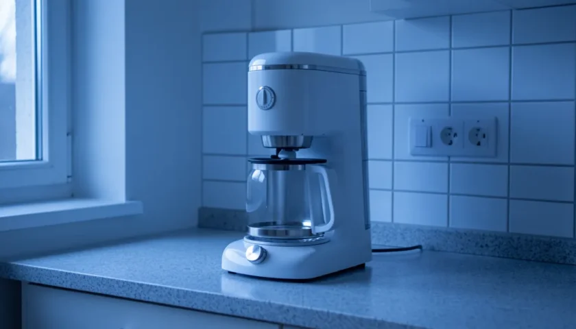 Tyylikäs kahvinkeitin kodinhoitohuoneen tasolla, kun smeg kahvinkeitin kalkinpoisto on ajankohtainen.