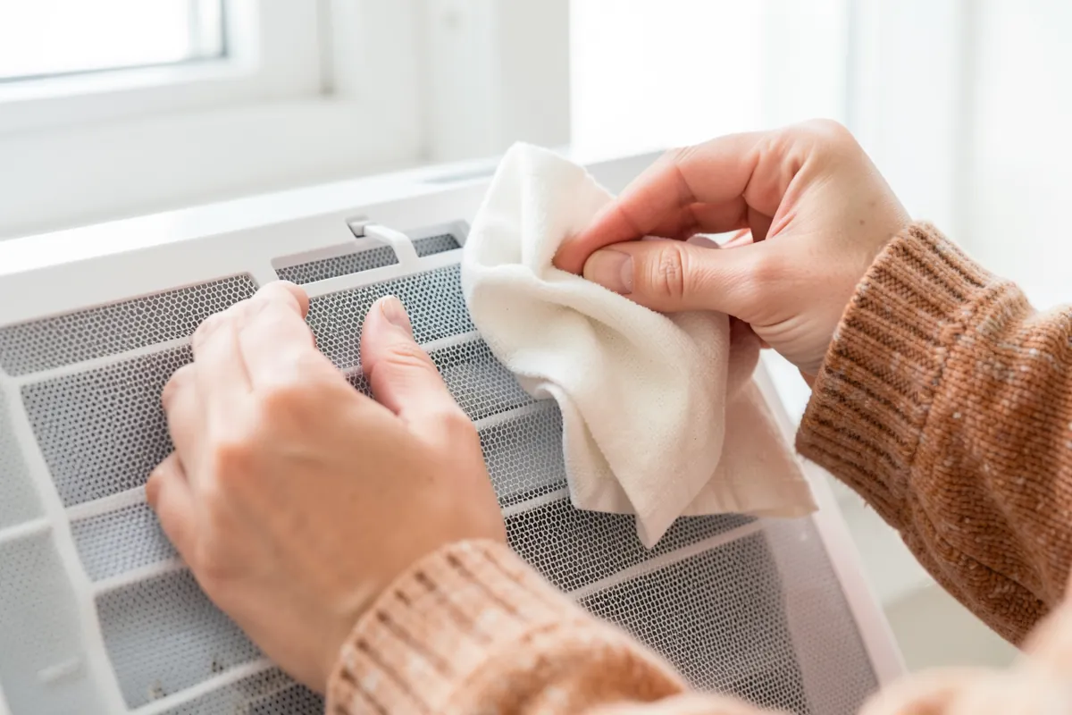Nukkasihdin säännöllinen puhdistus estää ylikuumenemista ja parantaa kuivausrummun toimintaa.