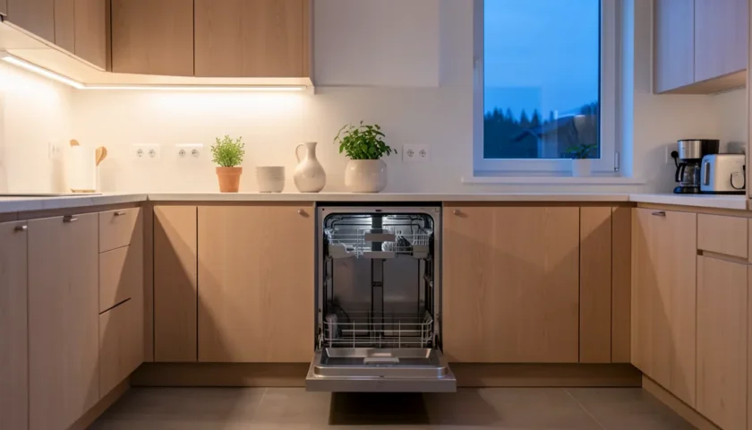Moderni keittiö ja bosch astianpesukone suodatin huoltoa varten